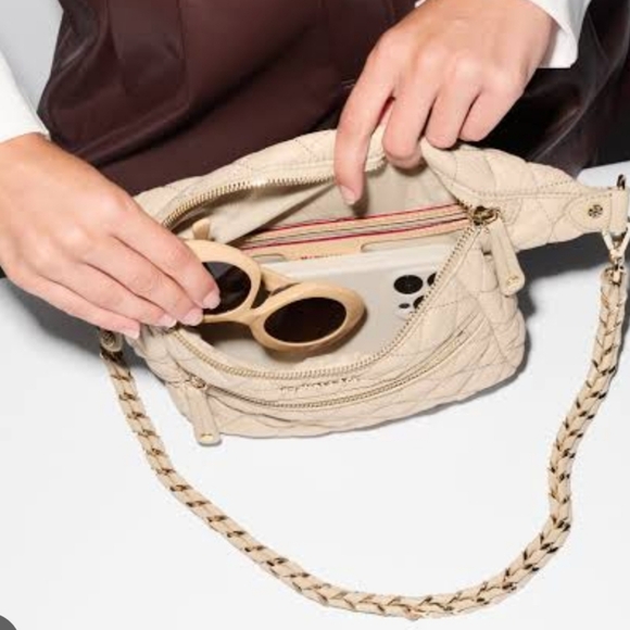 MZ WALLACE Buff Ivory Small Crosby Crossbody Sling bag Like New - Picture 4 of 12